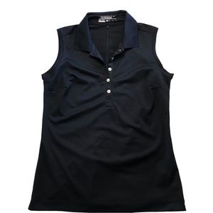 Nike Golf Tour Performance Dri-Fit Black Sleeveless Polo Women Shirt Medium